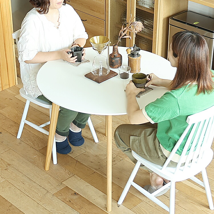 楽天市場】円形ダイニングテーブル Enkel(アンクル) ホワイト 丸