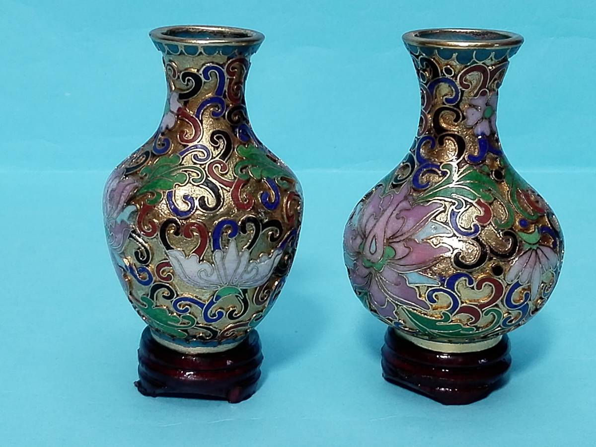 Yahoo!オークション - 中国美術 七宝細工 七宝焼き 花瓶 壺 ミニチュ