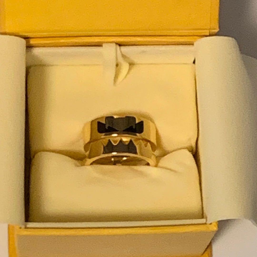 極美品 フェンディ モンスター バッグバグズ リング ゴールド