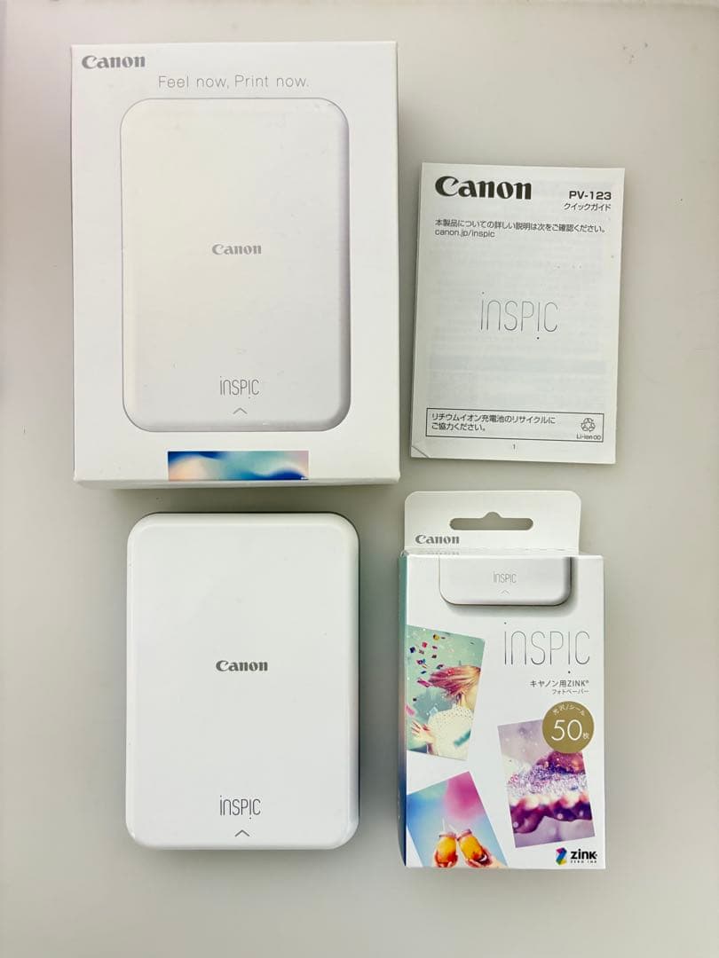 inspic インスピック　本体　フォトペーパー50枚付PV-123 Amazon.co.jp: Canon スマホプリンター iNSPiC PV-123-SP 写真用