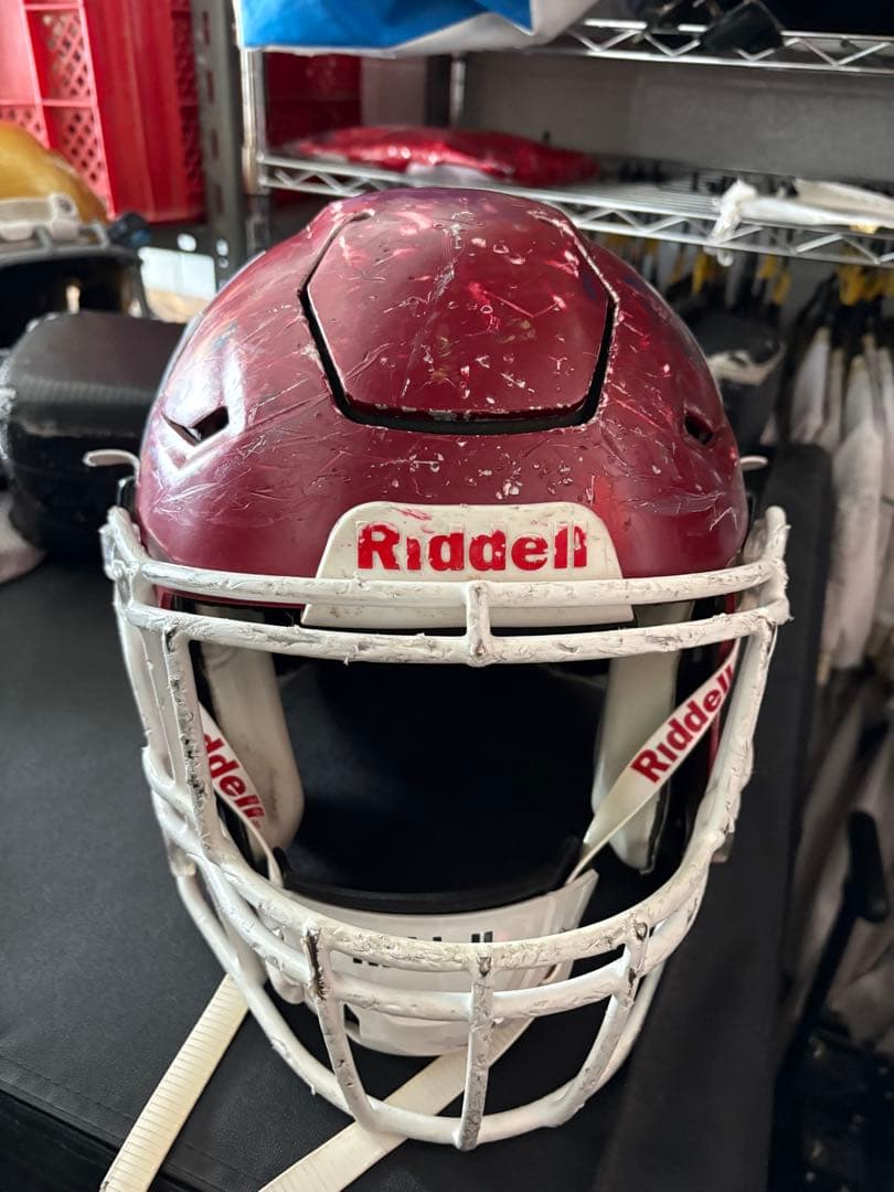 Riddell speed flex アメリカンフットボール ヘルメット 赤 Riddell SpeedFlex ADULT Helmet - White SF-2BD Facemask (Scarlet