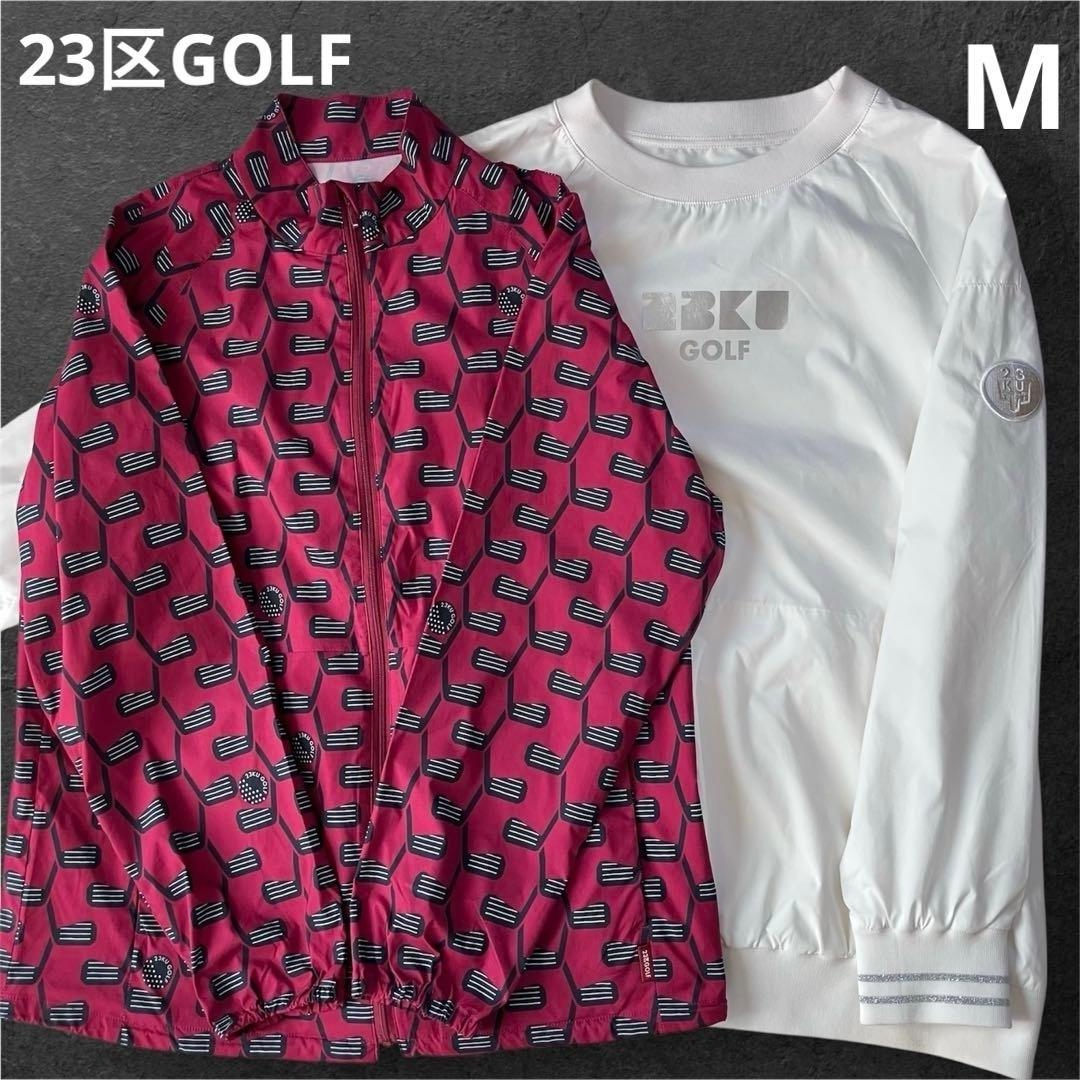 美品 23区GOLF 高機能 【撥水/防風/ストレッチ】ツイン スニードジャック ジャックバニー ストレッチボンディングパンツ 263-3231116（ピンク