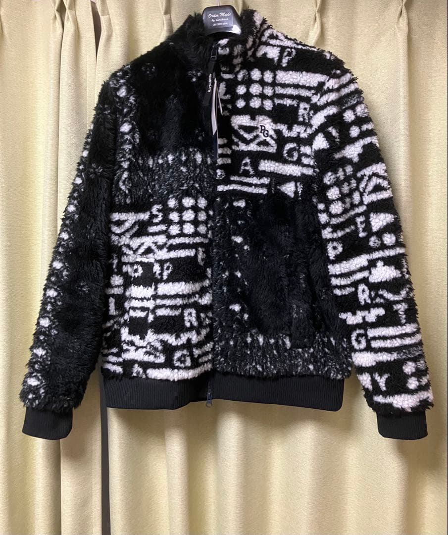 パーリーゲイツ　フリースジャケット 黒/白　サイズ５ PEARLY GATES（パーリーゲイツ） ブルゾン アウター 「PEARLY GATES